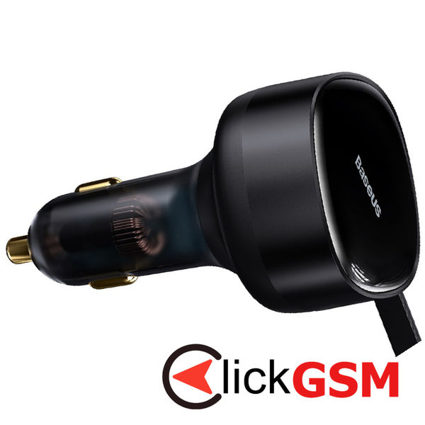 Baseus - Car Charger Enjoyment (CGTX000001) - Fast Charging, 30W, with Cable Lightning, Type-C, 75cm - Black