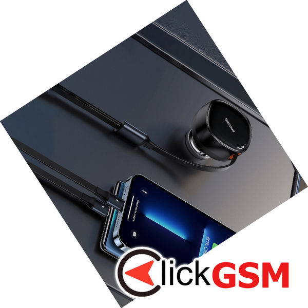 Baseus - Car Charger Enjoyment (CGTX000001) - Fast Charging, 30W, with Cable Lightning, Type-C, 75cm - Black