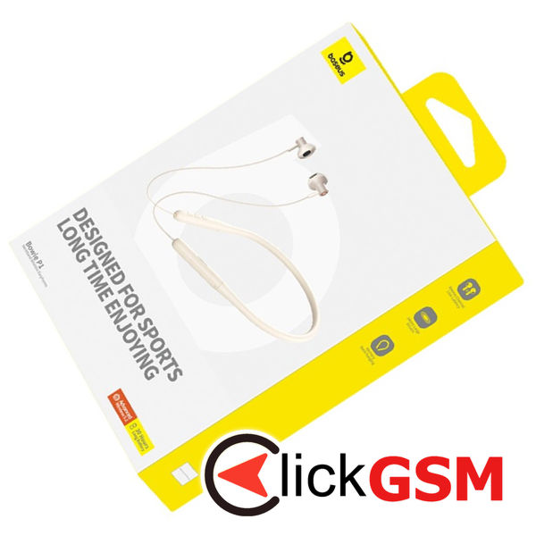 Baseus - Bluetooth Earphones Bowie P1 (A00025800223-Z1) - Half In-ear Neckband, Bluetooth 5.2 - Stellar White