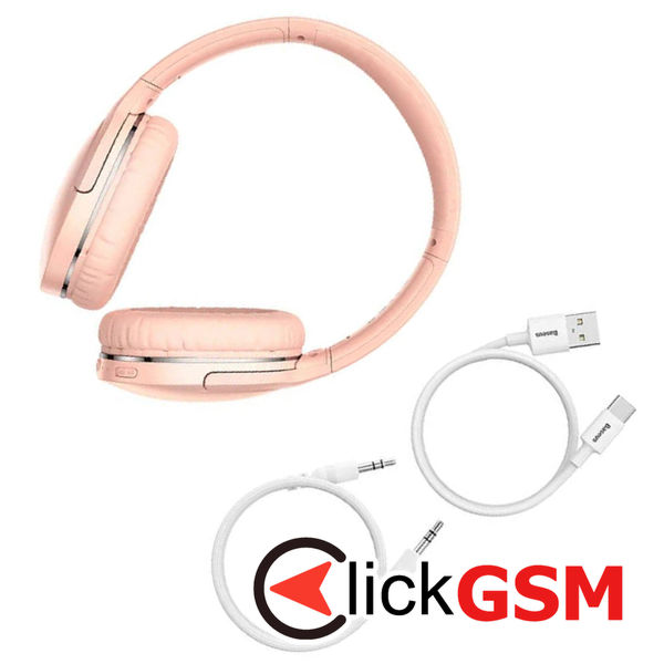 Baseus - Wireless Headphones Encok D02 Pro (NGTD010304/A00027600413-Z1) - Over Ear Design, Noise Reduction, Bluetooth V5.3 - Pink