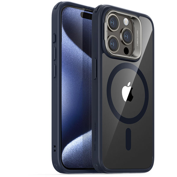 ESR - Classic Hybrid HaloLock Kickstand - iPhone 15 Pro - Clear Dark Blue