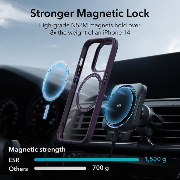 ESR - Classic Hybrid HaloLock - iPhone 14 Pro - Clear Purple