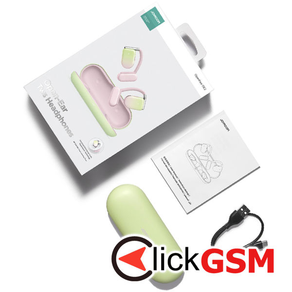 JoyRoom - Wireless Earbuds (JR-OE2) - Bluetooth 5.3, Open-Ear, True Wireless, Microphone, ENC - Pink