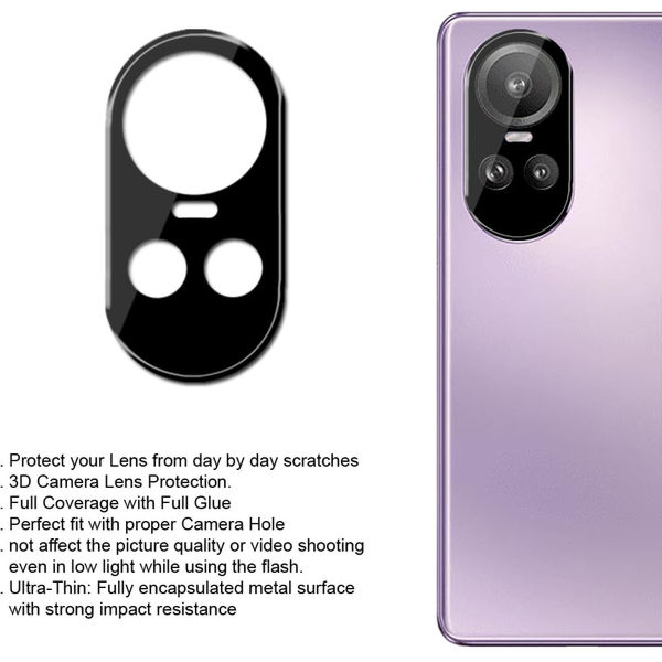 Techsuit - Full Camera Glass - Oppo Reno10 Pro - Black