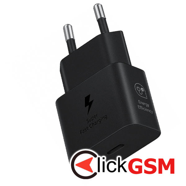 Samsung - Original Wall Charger T2510 (EP-T2510XBEGEU) - Type-C 25W, Super Fast Charging with Cable USB-C - Black (Blister Packing)