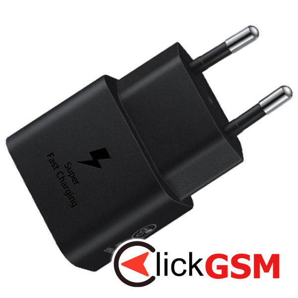 Samsung - Original Wall Charger T2510 (EP-T2510XBEGEU) - Type-C 25W, Super Fast Charging with Cable USB-C - Black (Blister Packing)