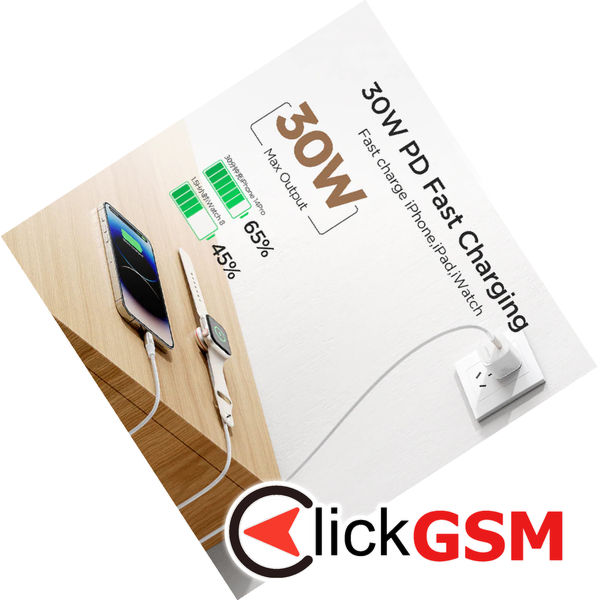 JoyRoom - Wireless Charging Cable (S-IW012) - USB-C to Apple Watch 3.5W, Lightning 30W, 3.5A, 9V, 1.5m - White