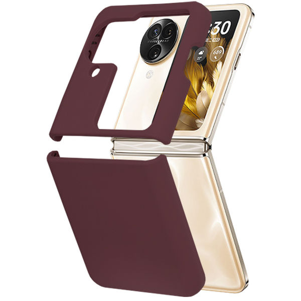 Techsuit - Soft Edge Silicone - Oppo Find N3 Flip - Plum Violet