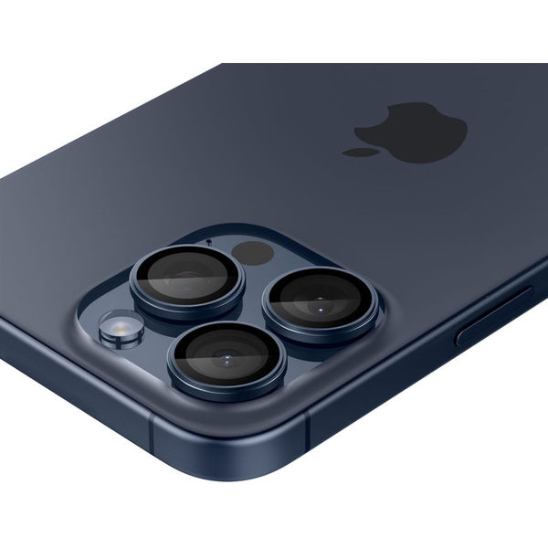 Spigen - Optik.tR EZ Fit Pro Camera Glass (2 pack) - iPhone 14 Pro / 14 Pro Max / 15 Pro / 15 Pro Max - Blue Titanium