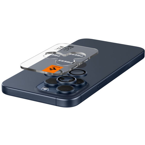 Spigen - Optik.tR EZ Fit Pro Camera Glass (2 pack) - iPhone 14 Pro / 14 Pro Max / 15 Pro / 15 Pro Max - Blue Titanium