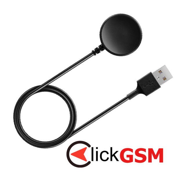 Techsuit - SmartWatch Wireless Charging Cable (TSC12) - for Samsung Galaxy Watch 3/4/5/6, USB, 2.5W, with Desk Holder - Black