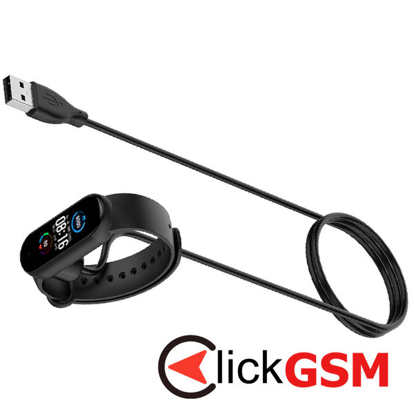 Techsuit - SmartWatch Wireless Charging Cable (TXC1) - for Xiaomi Mi Band 5/6/7, USB, 3.5W, 1m - Black