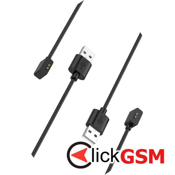 Techsuit - SmartWatch Wireless Charging Cable (TXC2) - for Xiaomi Band 7 Pro/Watch Lite 2/Redmi Watch2, USB, 3.5W, 1m - Black