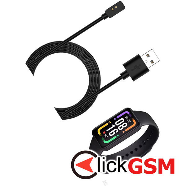 Techsuit - SmartWatch Wireless Charging Cable (TXC2) - for Xiaomi Band 7 Pro/Watch Lite 2/Redmi Watch2, USB, 3.5W, 1m - Black