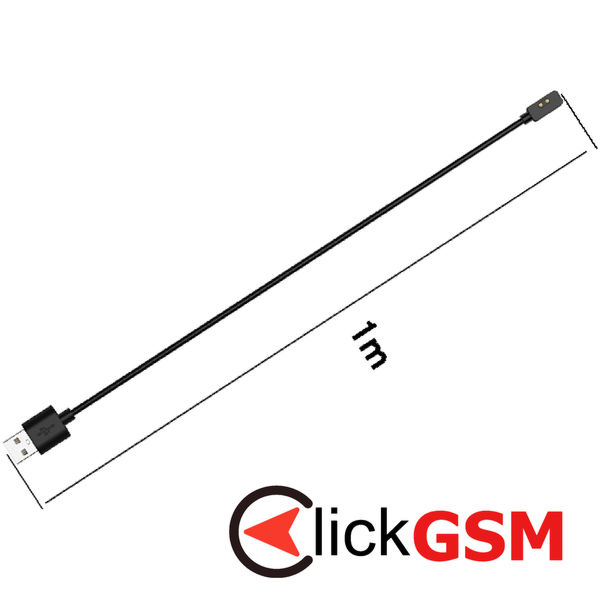 Techsuit - SmartWatch Wireless Charging Cable (TXC2) - for Xiaomi Band 7 Pro/Watch Lite 2/Redmi Watch2, USB, 3.5W, 1m - Black