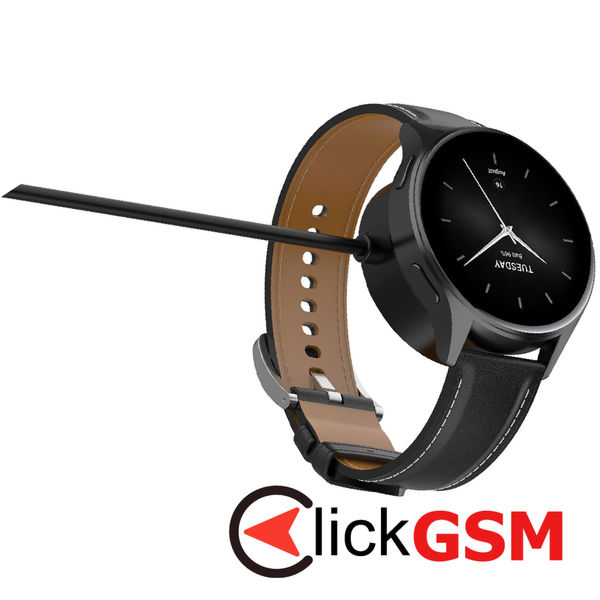 Techsuit - SmartWatch Wireless Charging Cable (TXC5) - for Xiaomi Watch H1/2 Pro/S2, USB, 5W with Desk Holder - Black