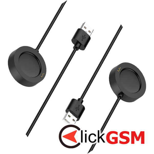 Techsuit - SmartWatch Wireless Charging Cable (TXC5) - for Xiaomi Watch H1/2 Pro/S2, USB, 5W with Desk Holder - Black