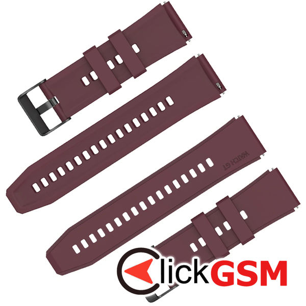 Techsuit - Watchband 20mm (W026) - Samsung Galaxy Watch 4/5/Active 2, Huawei Watch GT 3 (42mm)/GT 3 Pro (43mm) - Burgundy