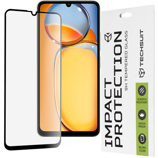 Techsuit - 111D Full Cover / Full Glue Glass - Xiaomi Redmi 13C 4G / 13C 5G / C65 - Black