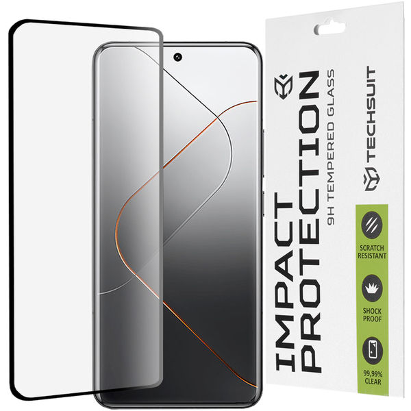 Techsuit - 111D Full Cover / Full Glue Glass / 3D Curved Screen - Xiaomi 14 Pro - Black