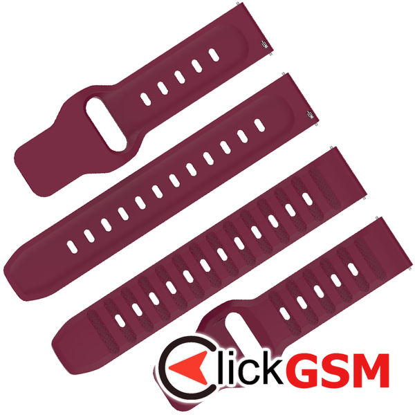 Techsuit - Watchband 20mm (W050) - Samsung Galaxy Watch 4/5/Active 2, Huawei Watch GT 3 (42mm)/GT 3 Pro (43mm) - Bordeaux