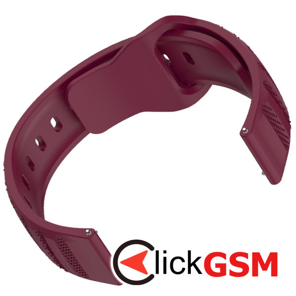 Techsuit - Watchband 20mm (W050) - Samsung Galaxy Watch 4/5/Active 2, Huawei Watch GT 3 (42mm)/GT 3 Pro (43mm) - Bordeaux