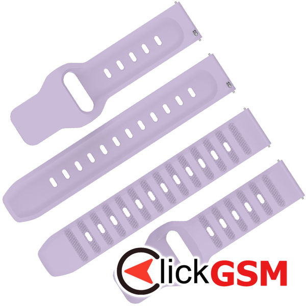 Techsuit - Watchband 20mm (W050) - Samsung Galaxy Watch 4/5/Active 2, Huawei Watch GT 3 (42mm)/GT 3 Pro (43mm) - Purple