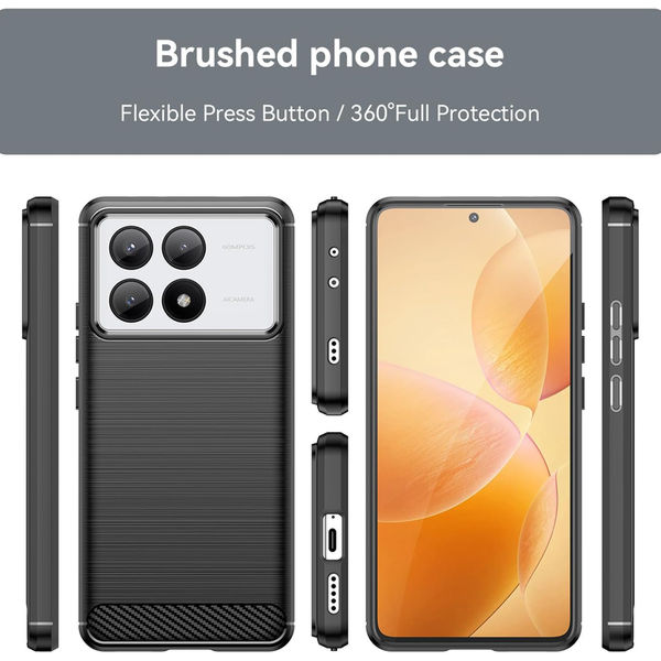 Techsuit - Carbon Silicone - Xiaomi Poco X6 Pro - Black