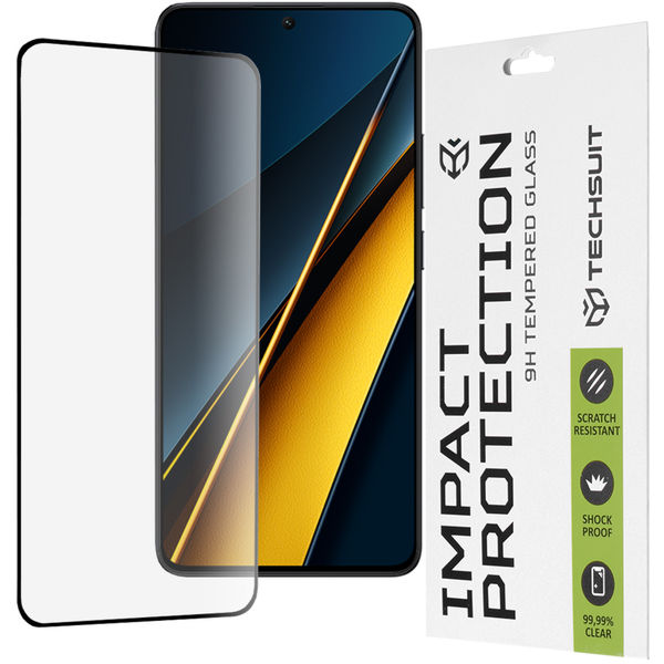 Techsuit - 111D Full Cover / Full Glue Glass - Xiaomi Poco X6 Pro - Black