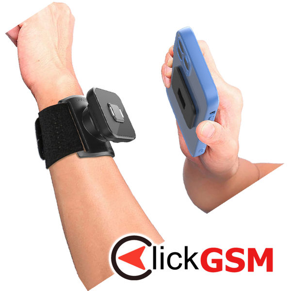 Techsuit - Sports Armband with Phone Magnetic Suction Cup (TSA2) - Velcro Mounting Strap, 3M Glue Sticker, max 6.8 - Black