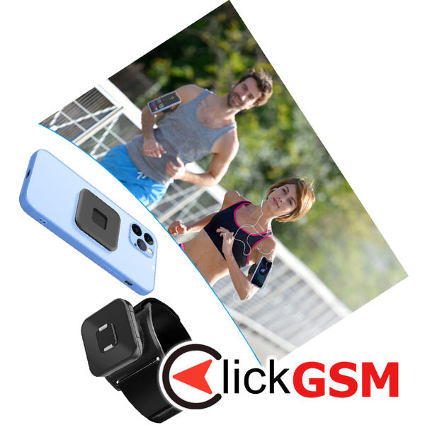 Techsuit - Sports Armband with Phone Magnetic Suction Cup (TSA2) - Velcro Mounting Strap, 3M Glue Sticker, max 6.8 - Black