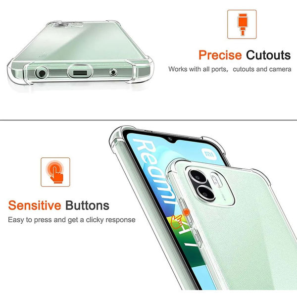 Techsuit - Shockproof Clear Silicone - Xiaomi Redmi A1 / A2 - Clear