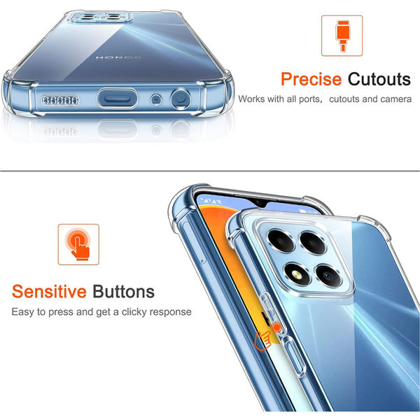 Techsuit - Shockproof Clear Silicone - Honor X6 / X8 5G / 70 Lite - Clear