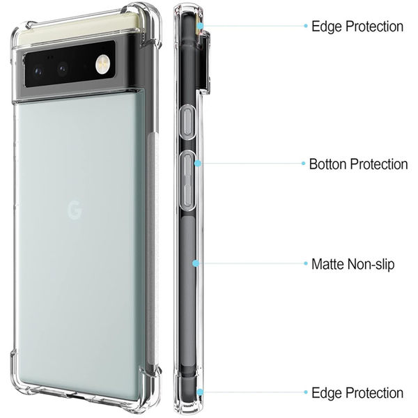 Techsuit - Shockproof Clear Silicone - Google Pixel 6 Pro - Clear