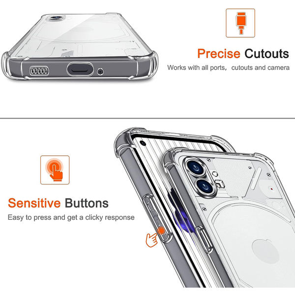 Techsuit - Shockproof Clear Silicone - Nothing Phone (1) - Clear