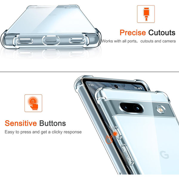 Techsuit - Shockproof Clear Silicone - Google Pixel 7a - Clear