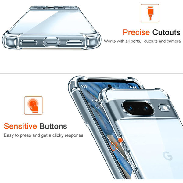 Techsuit - Shockproof Clear Silicone - Google Pixel 8a - Clear