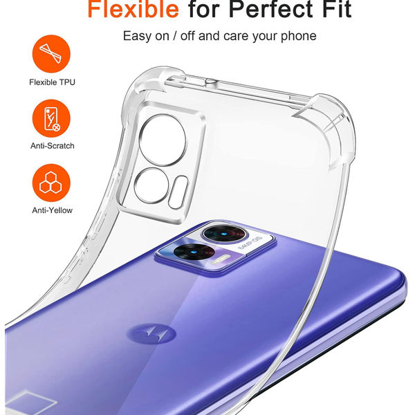 Techsuit - Shockproof Clear Silicone - Motorola Edge 30 Neo - Clear