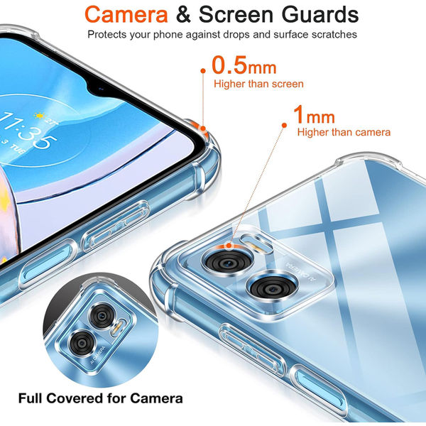 Techsuit - Shockproof Clear Silicone - Motorola Moto E22 / Moto E22i - Clear