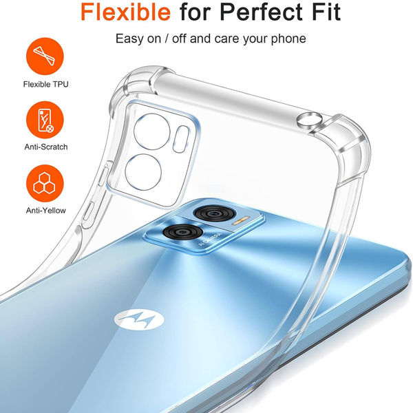 Techsuit - Shockproof Clear Silicone - Motorola Moto E22 / Moto E22i - Clear