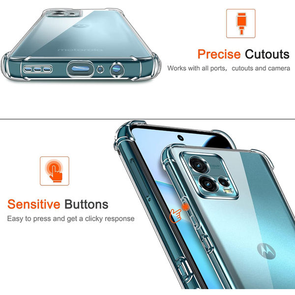 Techsuit - Shockproof Clear Silicone - Motorola Moto G72 - Clear