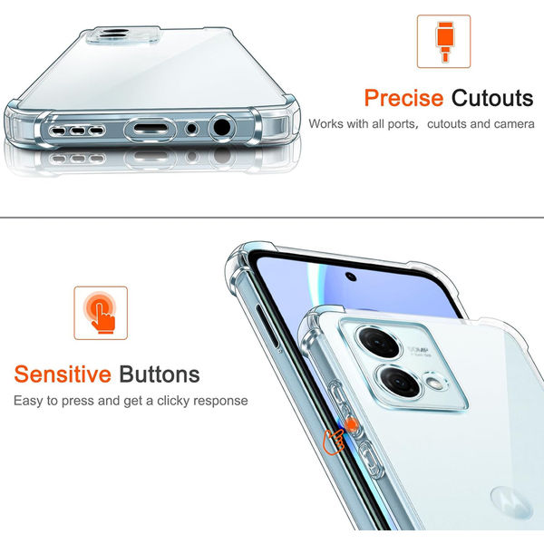 Techsuit - Shockproof Clear Silicone - Motorola Moto G84 - Clear