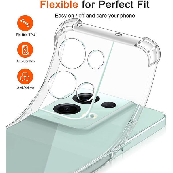Techsuit - Shockproof Clear Silicone - Oppo Reno8 Pro - Clear
