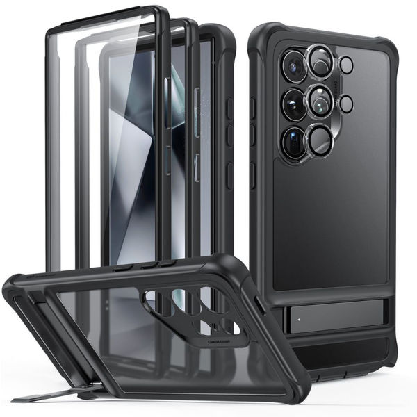 ESR - Armor Tough Kickstand + Screen Protector - Samsung Galaxy S24 Ultra - Frosted Black