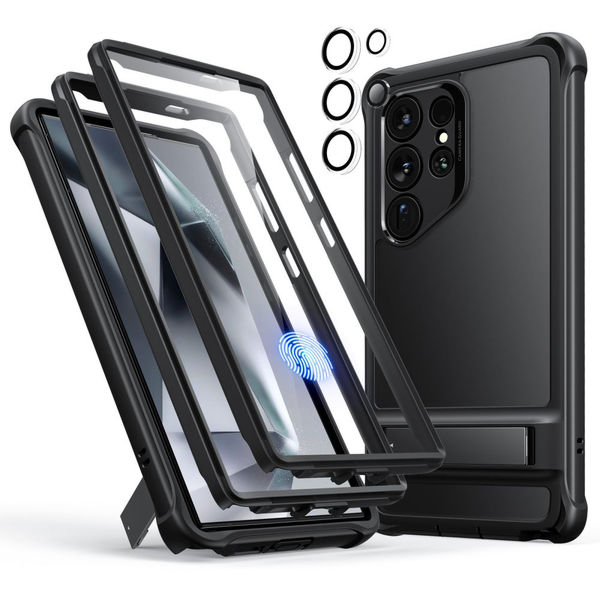 ESR - Armor Tough Kickstand + Screen Protector - Samsung Galaxy S24 Ultra - Frosted Black