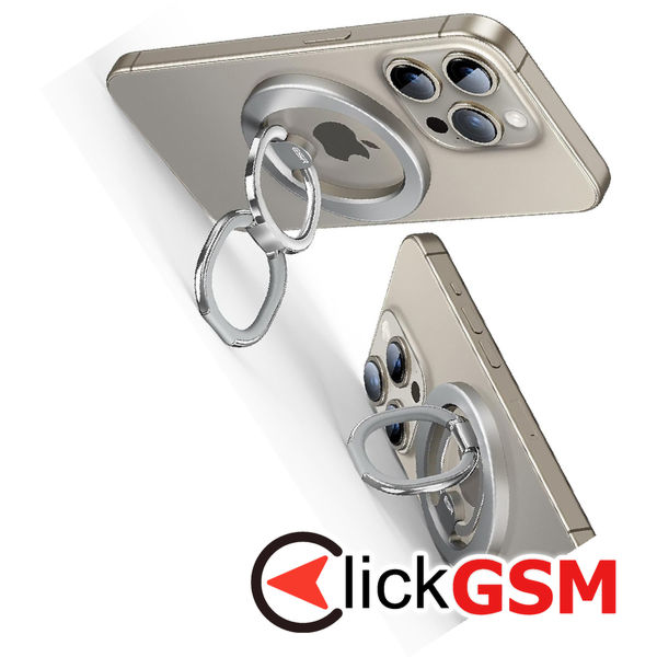 ESR - Phone Ring HaloLock Stand - Compatible with MagSafe, Foldable Feature, Magnetic - Natural Titanium