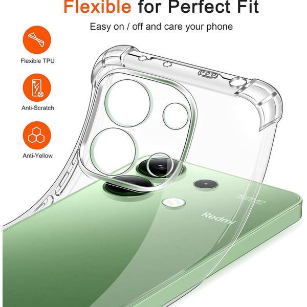 Techsuit - Shockproof Clear Silicone - Xiaomi Redmi Note 13 4G - Clear