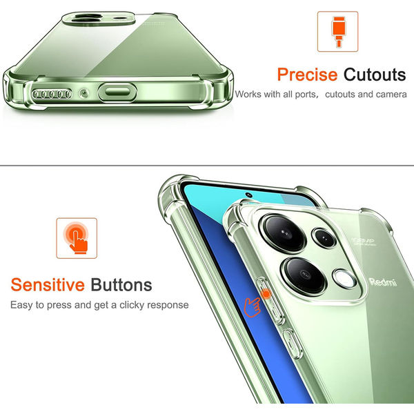 Techsuit - Shockproof Clear Silicone - Xiaomi Redmi Note 13 4G - Clear