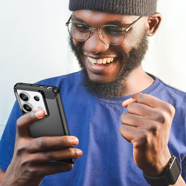 Techsuit - Carbon Silicone - Xiaomi Redmi 13C 4G / 13C 5G / C65 - Black