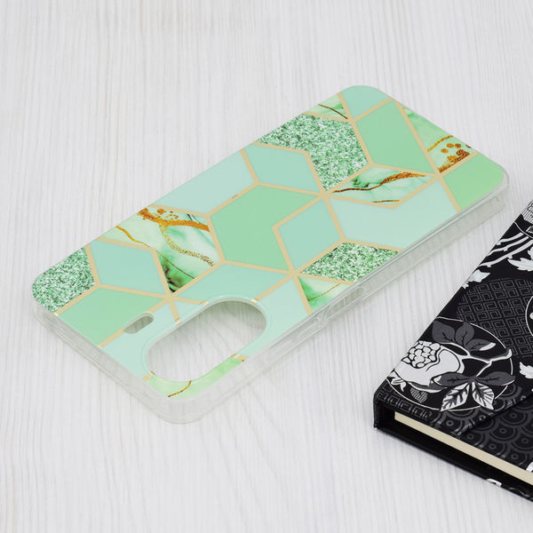 Techsuit - Marble Series - Xiaomi Redmi 13C 4G / Poco C65 - Green Hex